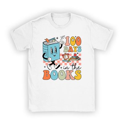 100 Days in the Books Reading Teacher 100th Day of School T-Shirt TS1049