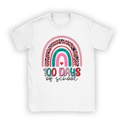 100th Day Of School Teacher 100 Days Smarter Boho Rainbow T-Shirt TS1085