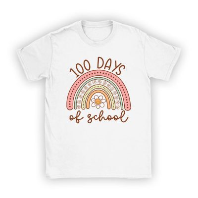 100th Day Of School Teacher 100 Days Smarter Boho Rainbow T-Shirt TS1087