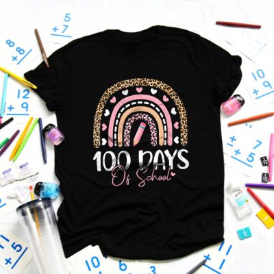 Cute 100 Days Of School Rainbow 100th Day Of School T-Shirt TS1117