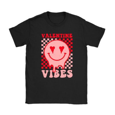 Groovy Checkered Valentine Vibes Valentines Day Girls Womens T-Shirt TS1137