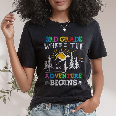 3rd Grade Where The Adventure Begins Back To School Teacher Kids T-Shirt