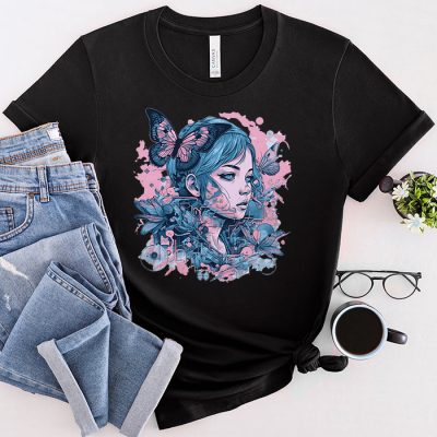 Anime Girl Gothic Waifu Japanese Aesthetic Kawaii Otaku T-Shirt