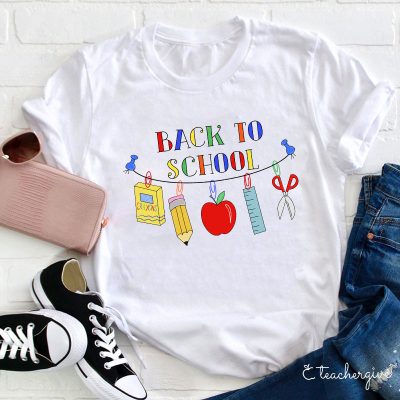 Back To School Crayons Pencil Apple T-Shirt