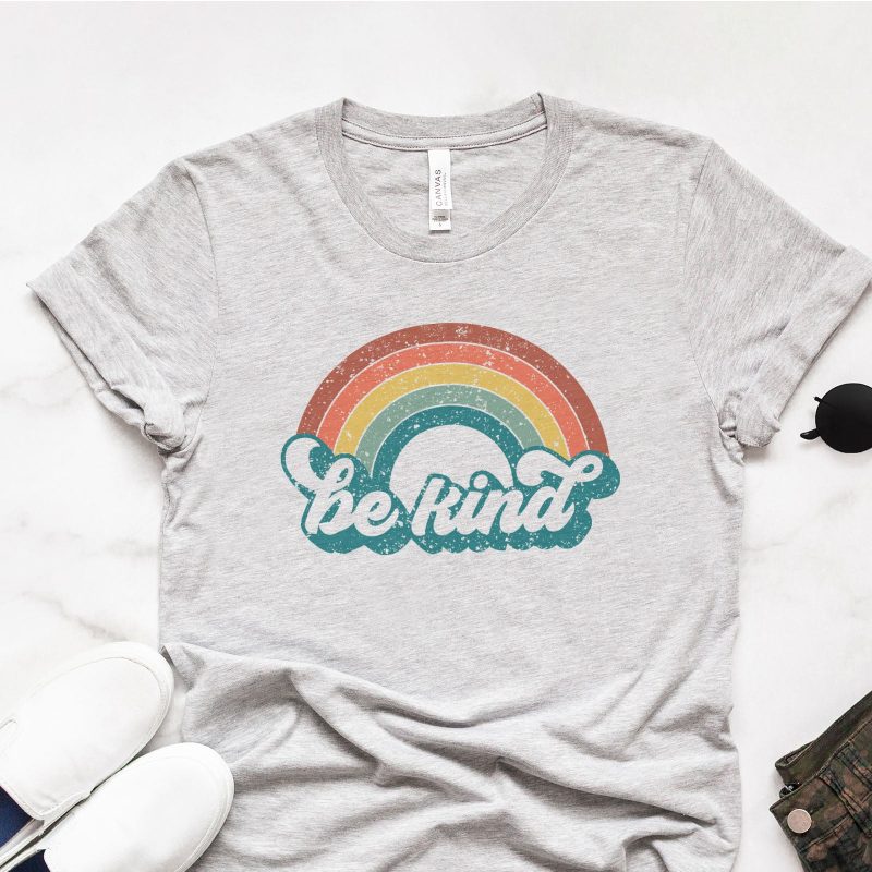 Be Kind Retro Rainbow Unisex T-Shirt