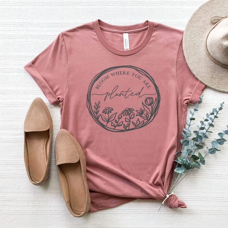 Bloom Where You Are Planted - Round Unisex T-Shirt