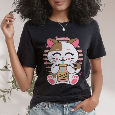 Boba Cat Boba Tea Bubble Tea Kawaii Anime Cat Kawaii Neko T-Shirt