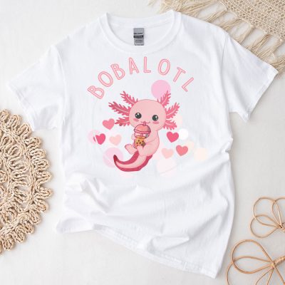 Boba Tea Bubble Tea Milk Tea Anime Axolotl T-Shirt 3