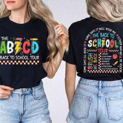 Bruh We Back Back To School Tour Teacher Two Sided T-Shirt