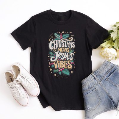 Christmas Means Jesus Vibes Retro Unisex T-Shirt