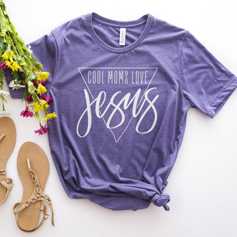 Cool Moms Love Jesus Triangle Unisex T-Shirt