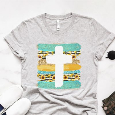 Cross Brushstrokes Sunflower Unisex T-Shirt