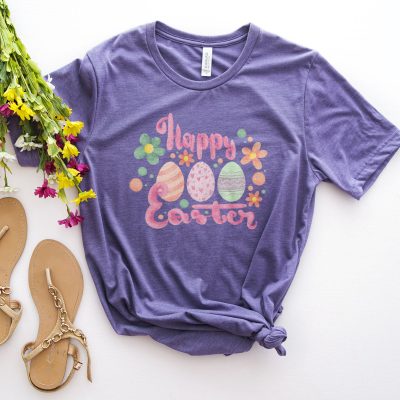 Cute Pink Happy Easter Unisex T-Shirt