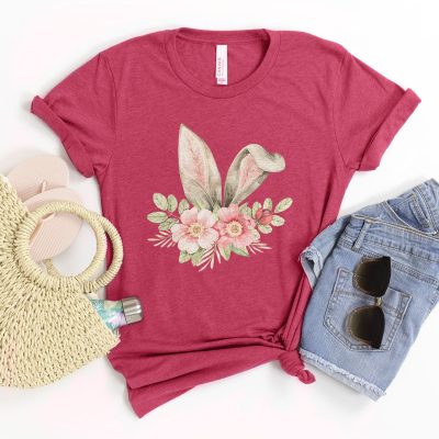 Easter Bunny Floral Unisex T-Shirt