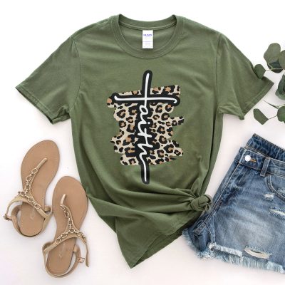 Faith Cross Leopard Unisex T-Shirt