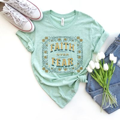 Faith Over Fear Vintage Floral Unisex T-Shirt