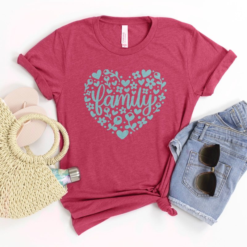 Family Floral Heart Unisex T-Shirt