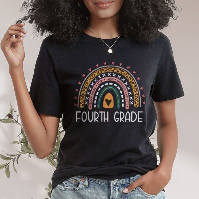 Fourth Grade Rainbow Girls Boys Teacher Team 4th Grade Squad T-Shirt