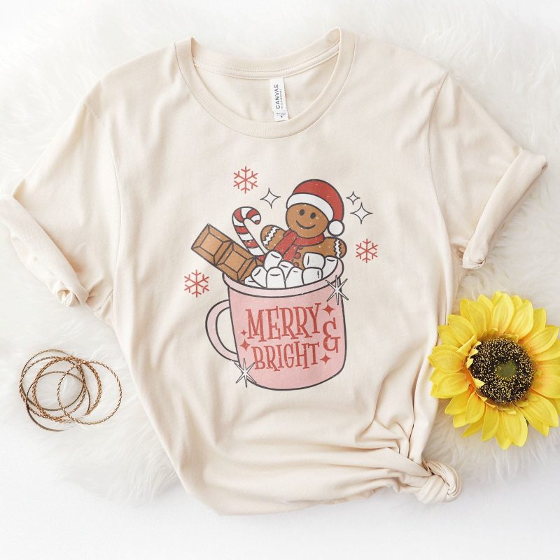 Gingerbread Merry and Bright Unisex T-Shirt