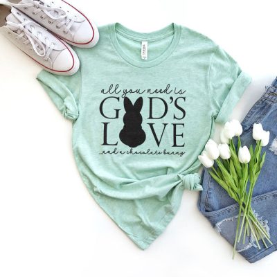 God's Love & Chocolate Bunny Unisex T-Shirt