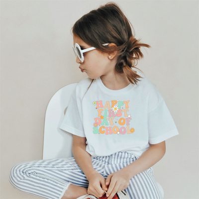 Groovy Happy First Day Of School Back To School Teachers T-Shirt 2