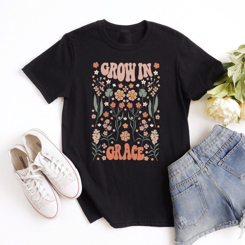 Grow in Grace Groovy Flowers Unisex T-Shirt