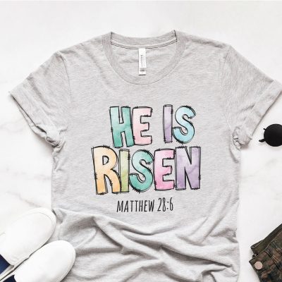 He Is Risen Easter Patchwork Unisex T-Shirt