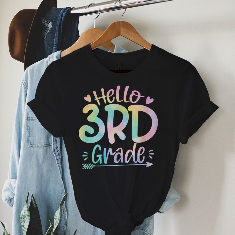 Hello 3rd Grade Teachers Students Tie Dye Back To School T-Shirt