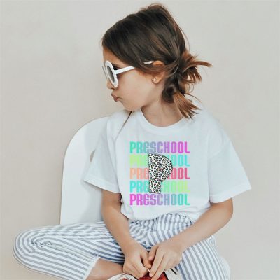 Hello Preschool Leopard Back To School Teacher Student Kids T-Shirt