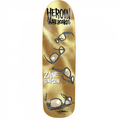 Heroin Timpson Glasses Gold Skateboard Deck