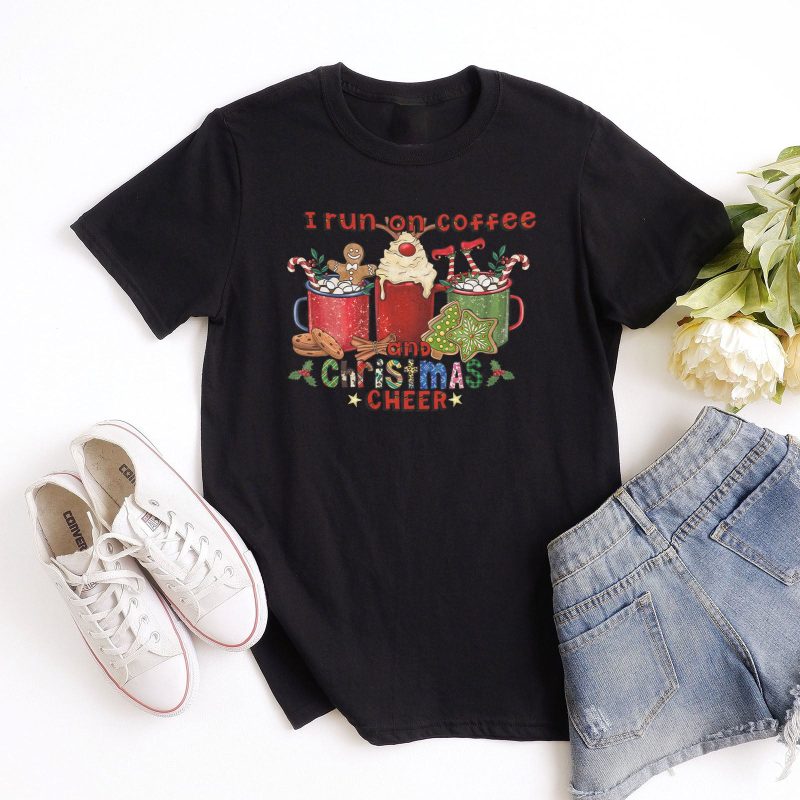 I Run On Coffee And Christmas Cheer Unisex T-Shirt