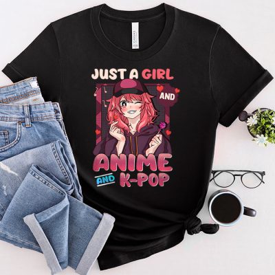 Just A Girl Who Really Loves Anime K-pop South Korean Manga T-Shirt