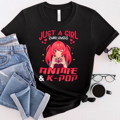 Just A Girl Who Really Loves Anime K-pop South Korean Manga T-Shirt