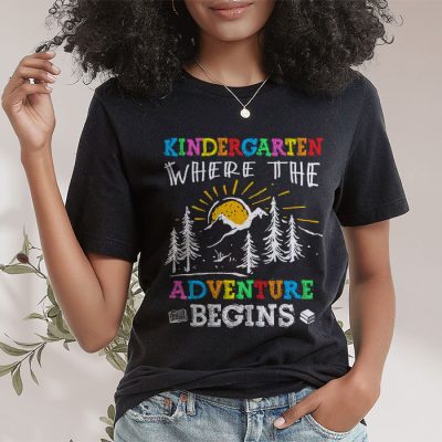 Kindergarten Where The Adventure Begins Back To School Teacher Kids T-Shirt