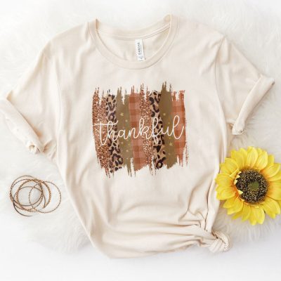 Leopard & Glitter Thankful Unisex T-Shirt