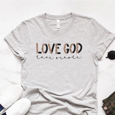 Love God Love People Leopard Unisex T-Shirt