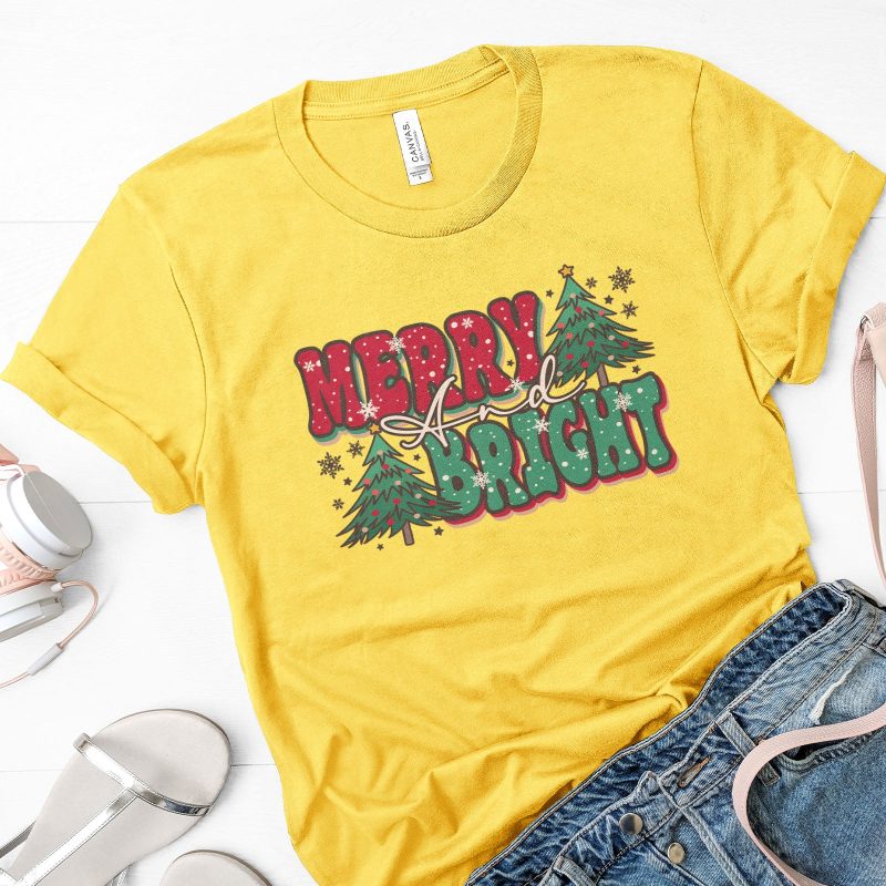 Merry And Bright Bold Unisex T-Shirt