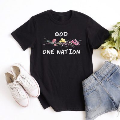 One Nation Under God Flowers Unisex T-Shirt