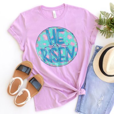 Pastel Leopard He is Risen Unisex T-Shirt