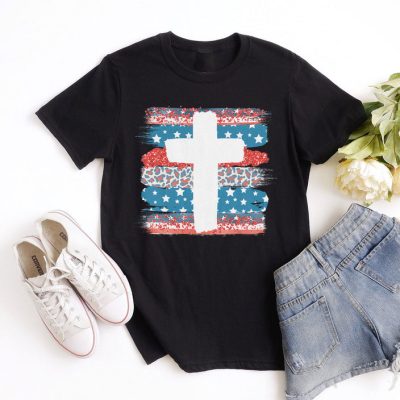 Patriotic Paint Swipe Cross Unisex T-Shirt