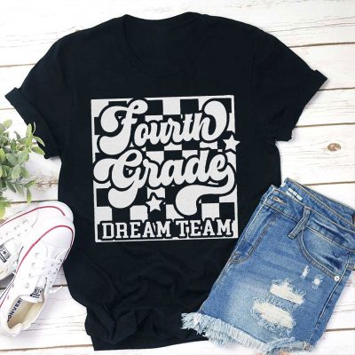 Personalized Checkerboard Dream Team Teacher T-Shirt