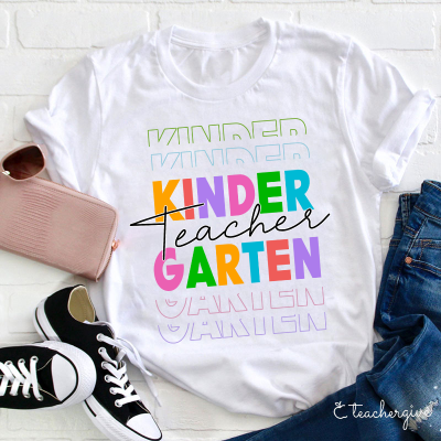 Personalized Colorful Letters Teacher T-Shirt