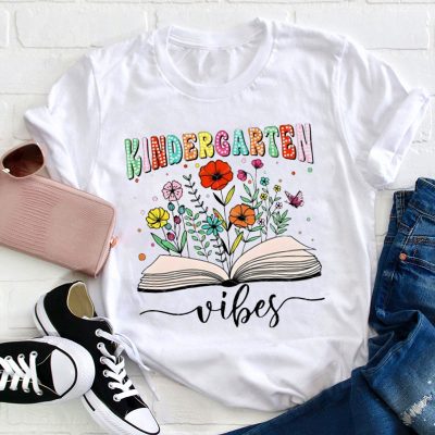 Personalized Grade Floral Prints Teacher T-Shirt