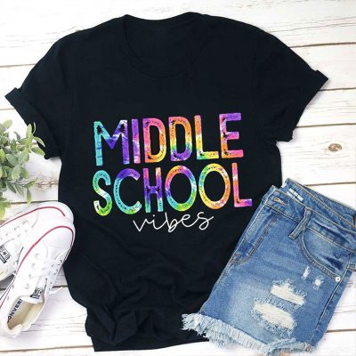 Personalized Grade Neon Color Design Teacher T-Shirt