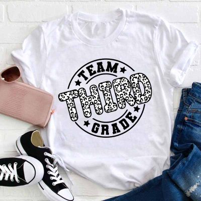 Personalized Grade Team Leopard Teacher T-Shirt