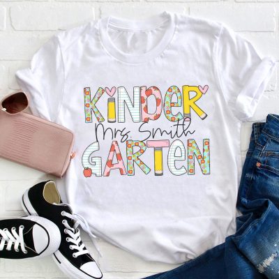 Personalized Natural Flowers Grade Teacher T-Shirt