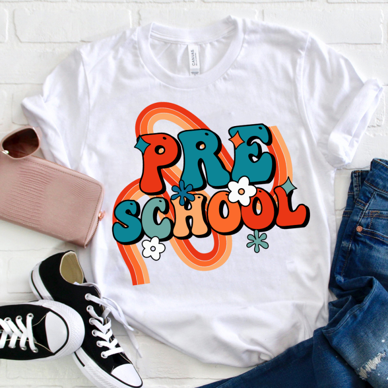 Personalized Preschool Colorful Stripes T-Shirt