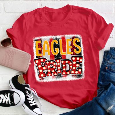 Personalized School Mascot Pride Colorblock Stripes Design Teacher T-Shirt