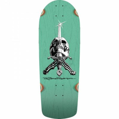 Powell Peralta Rodriguez Snub Skull/sword Teal Skateboard Deck