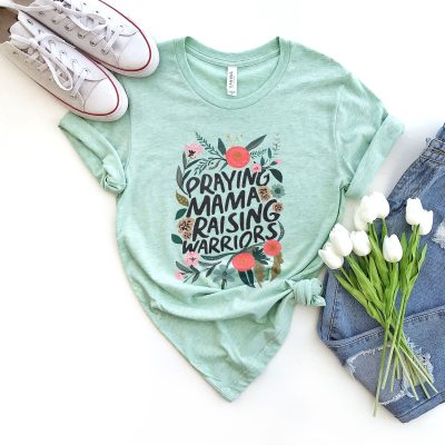 Praying Mamas Raising Warriors Floral Unisex T-Shirt